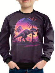 Cartoon Pattern Kids Sweatshirt Boy's Clothes Gift