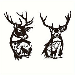 Christmas Elk Metal Craft Wall Decor - Indoor/Outdoor Garden Ornament