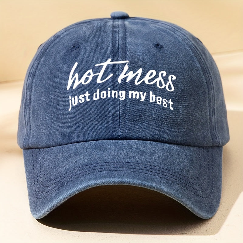 Letter Print Baseball Cap Vintage Peaked Cap