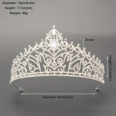Zircon Bridal Crown Crystal Headband Wedding Headdress