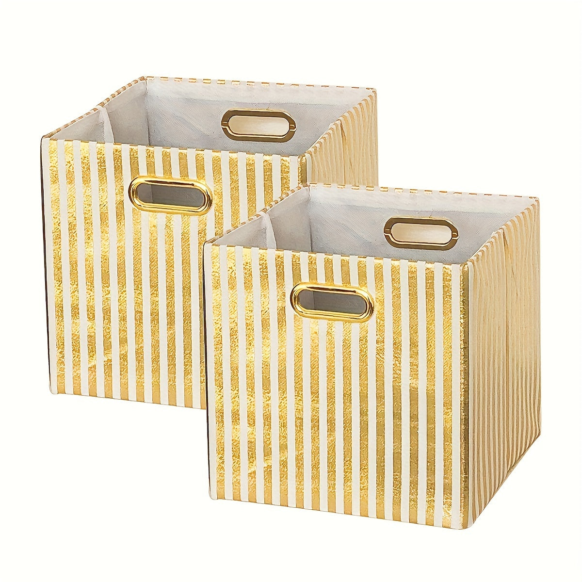 2pcs Non-woven Storage Box Metal Handle For Finishing Clothes Toys Sundries