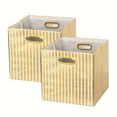 2pcs Non-woven Storage Box Metal Handle For Finishing Clothes Toys Sundries