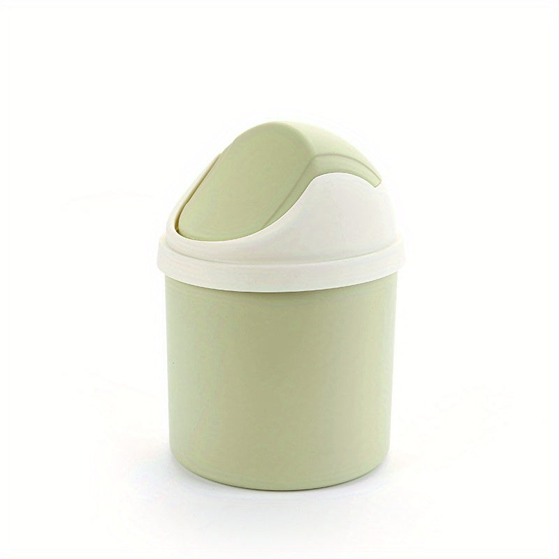 Mini Flip Top Desktop Trash Can Plastic Waste Paper Basket