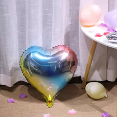 Rainbow Heart Shaped Balloons 45 72 Cm Foil Party Decoration