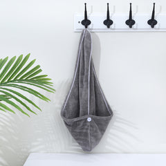 Microfiber Hair Towel Hair Turbans for Wet Hair Drying Anti Frizz Pink Grey