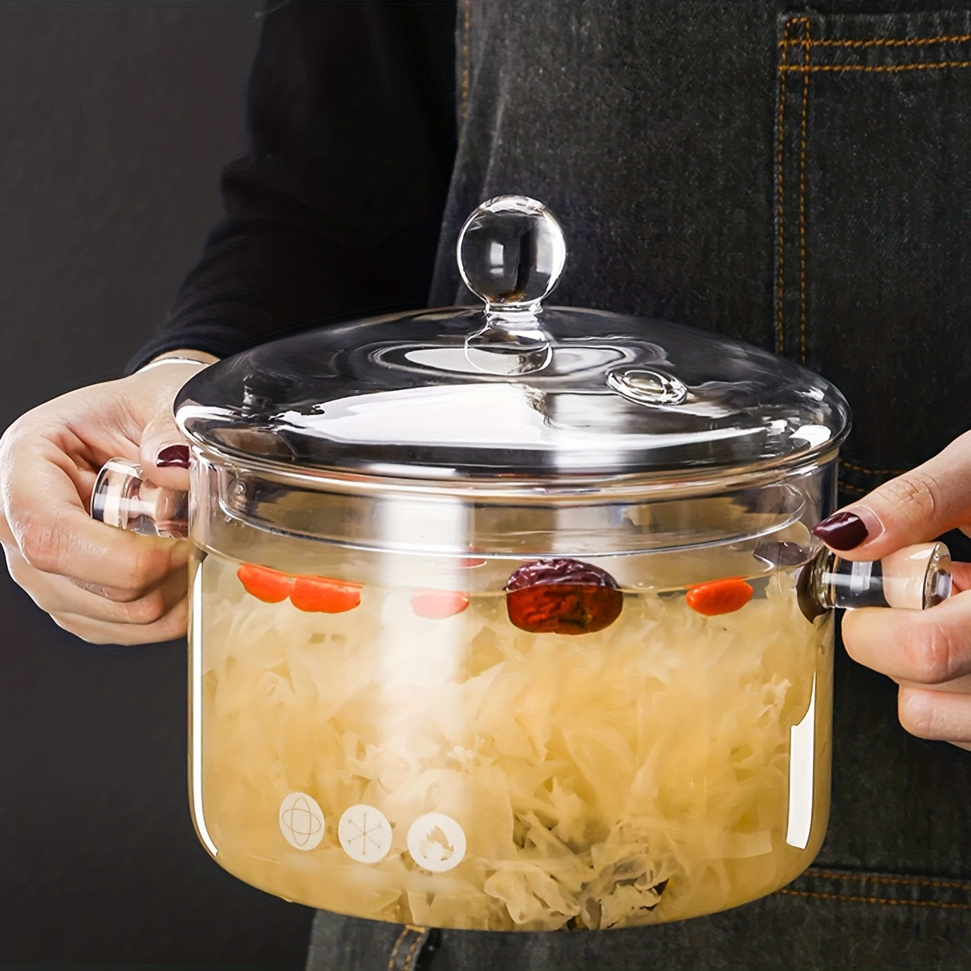 Glass Stockpot Cooking Pot for Stove