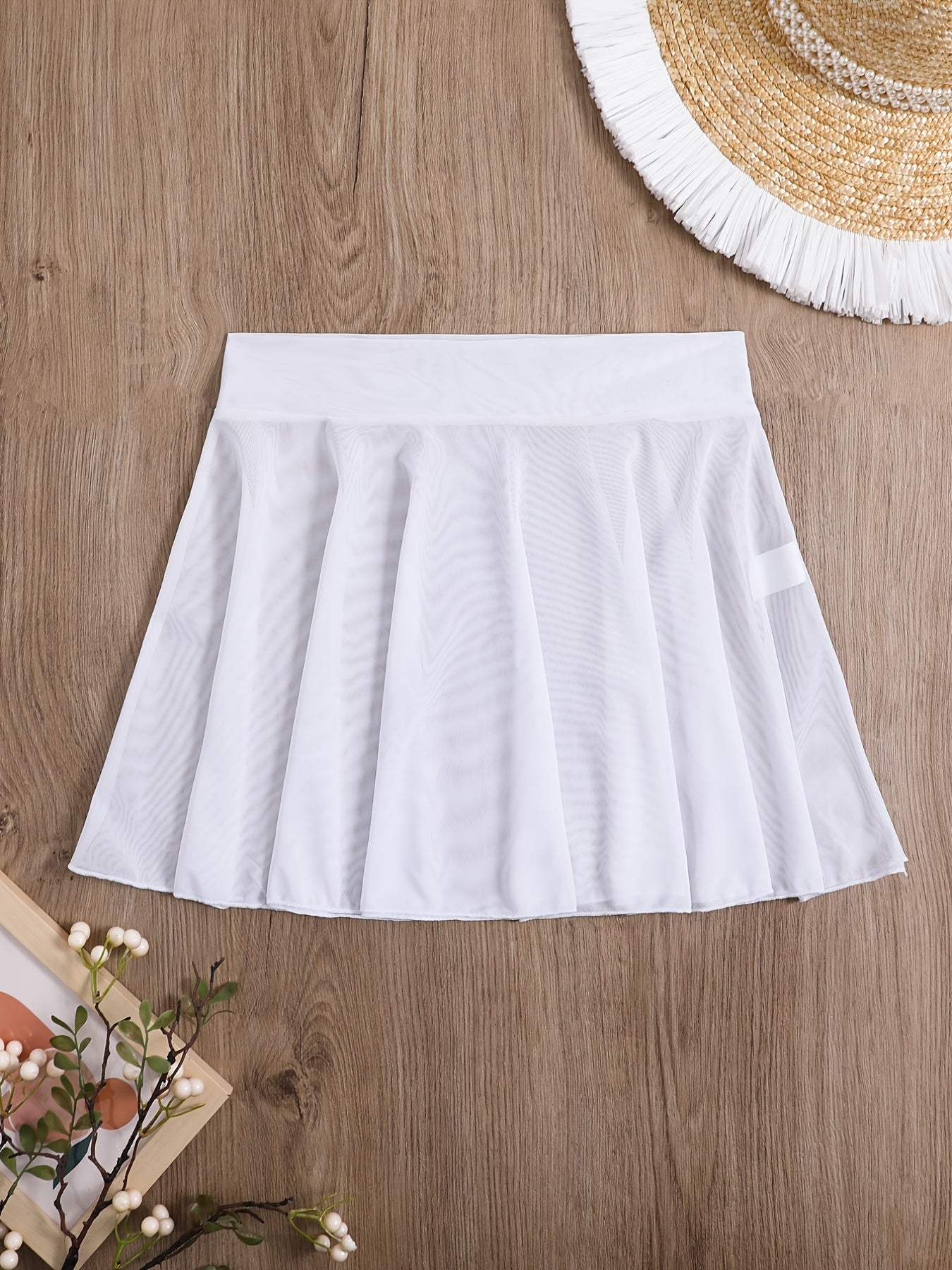 High Stretch Mesh Cover Up Skirt Solid Semi Sheer Beachwear Women's S
