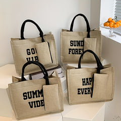 Durable Tote Bag With Little Pouch Magnet Canvas Large Capacity Handbag