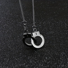 Funky Stainless Steel Handcuff Charm Necklace Men