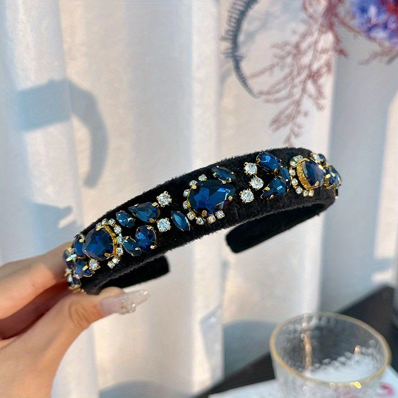 Baroque Rhinestone Headband Knitted Fabric Hair Hoop