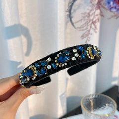 Baroque Rhinestone Headband Knitted Fabric Hair Hoop