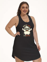  Halloween Ghost Print Tank Nightdress