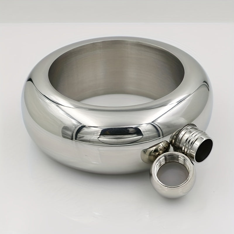 304 Stainless Steel Flask Funnel Cup Set + Round Bracelet Wrist Jewelry