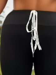  Striped Print Tummy Control High Rise Yoga Leggings