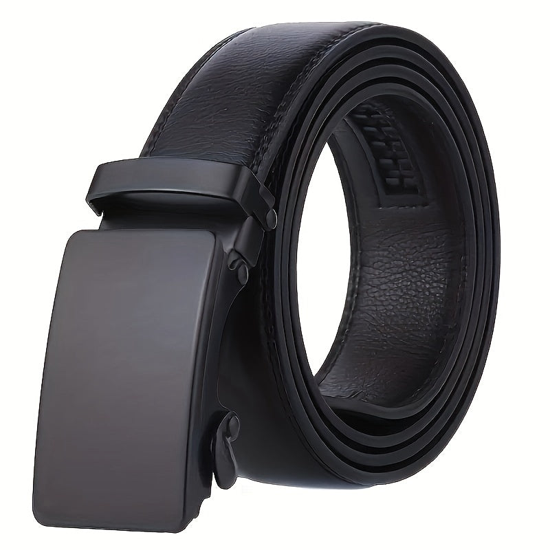 Men's Automatic Buckle Slider Belt Business Casual Leather Belt
