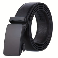 Men's Automatic Buckle Slider Belt Business Casual Leather Belt