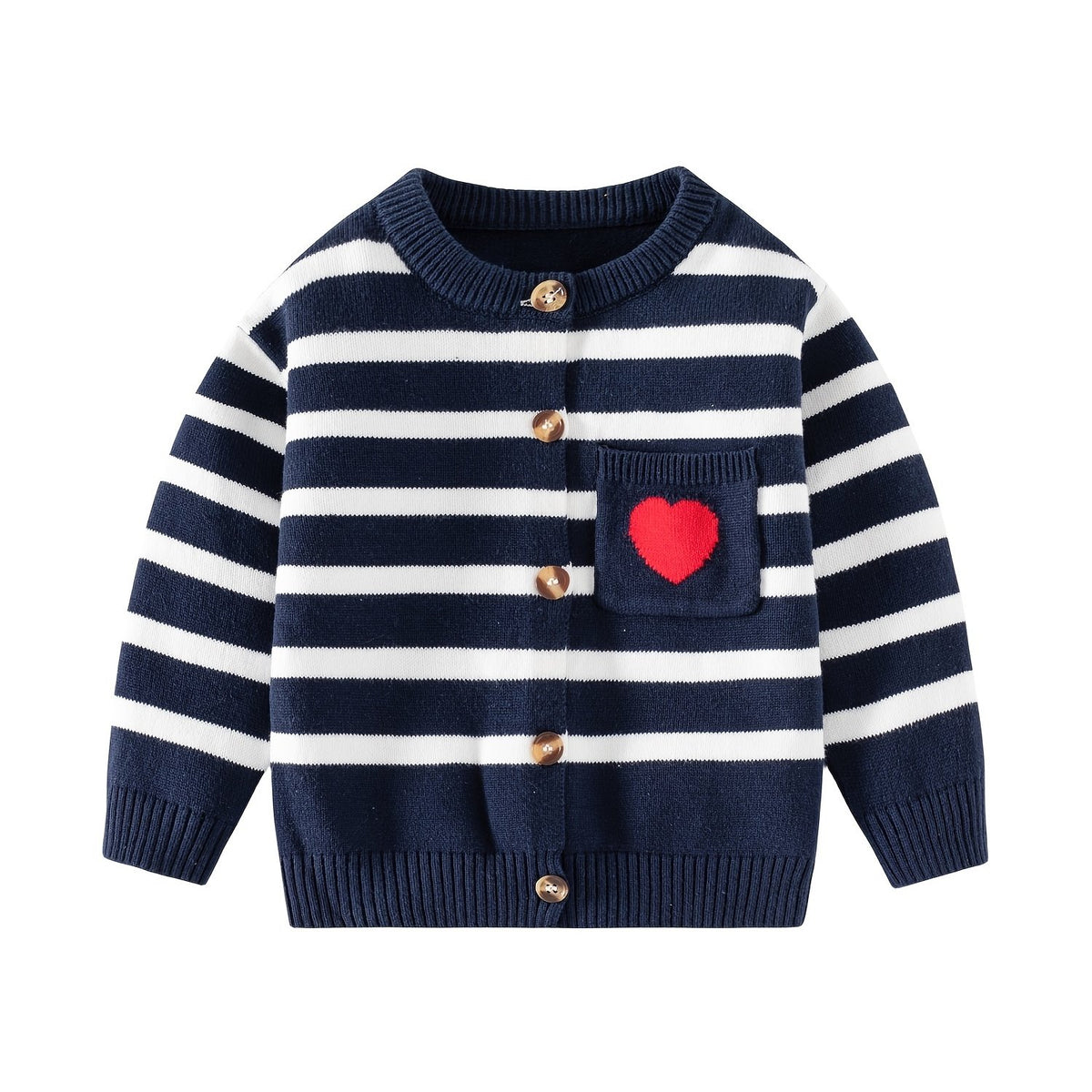 Baby Girls Cotton Cardigan Knitted Coat Boys Girls Striped Love