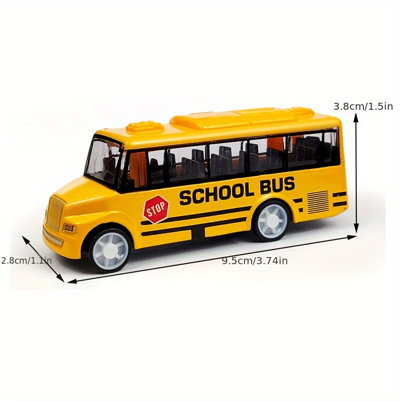 Alloy School Bus Toy Car Model Pull Back Simulation Vehicle