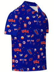 Boy's Graphic Polo Shirt Active Stretch Button Up Short Sleeve Polo