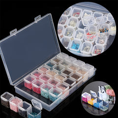3pcs Diamond Painting Embroidery Box 28 Grids Plastic Storage Containers