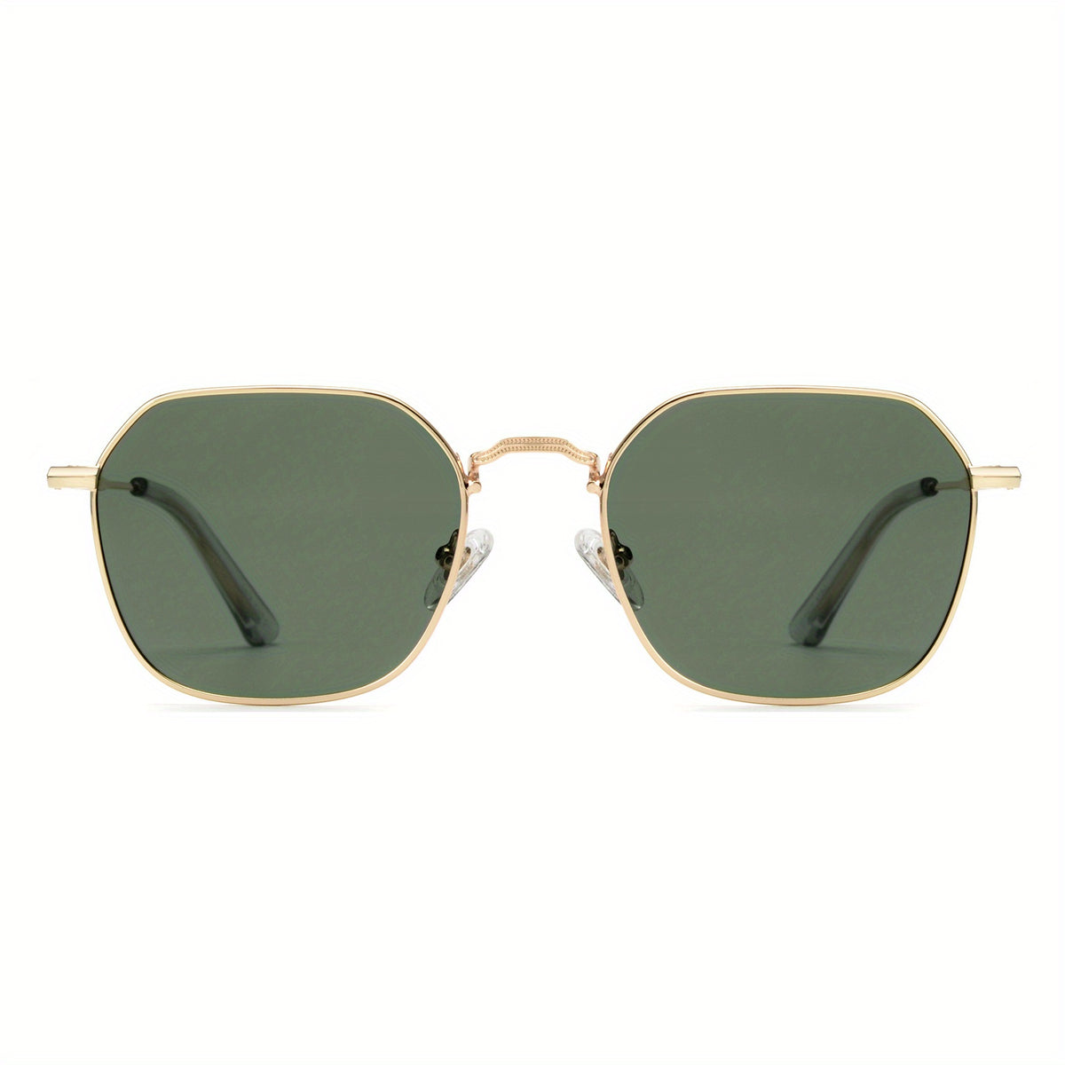 OUWEN Polarized Hexagon Square Sunglasses For Men Small Geometric Polygon