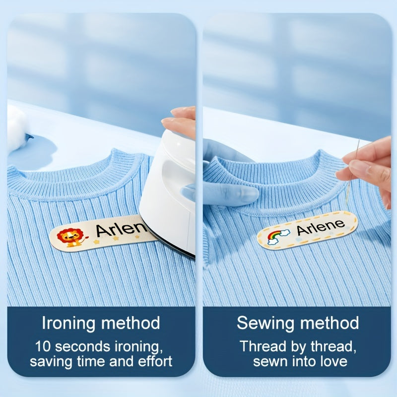 Iron-On Name Stickers x100 | Washable Uniform Labels