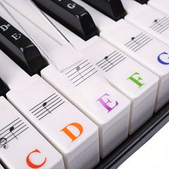 Piano Keyboard Sticker Set w/ Staff Notation & Note Markings - Self Study