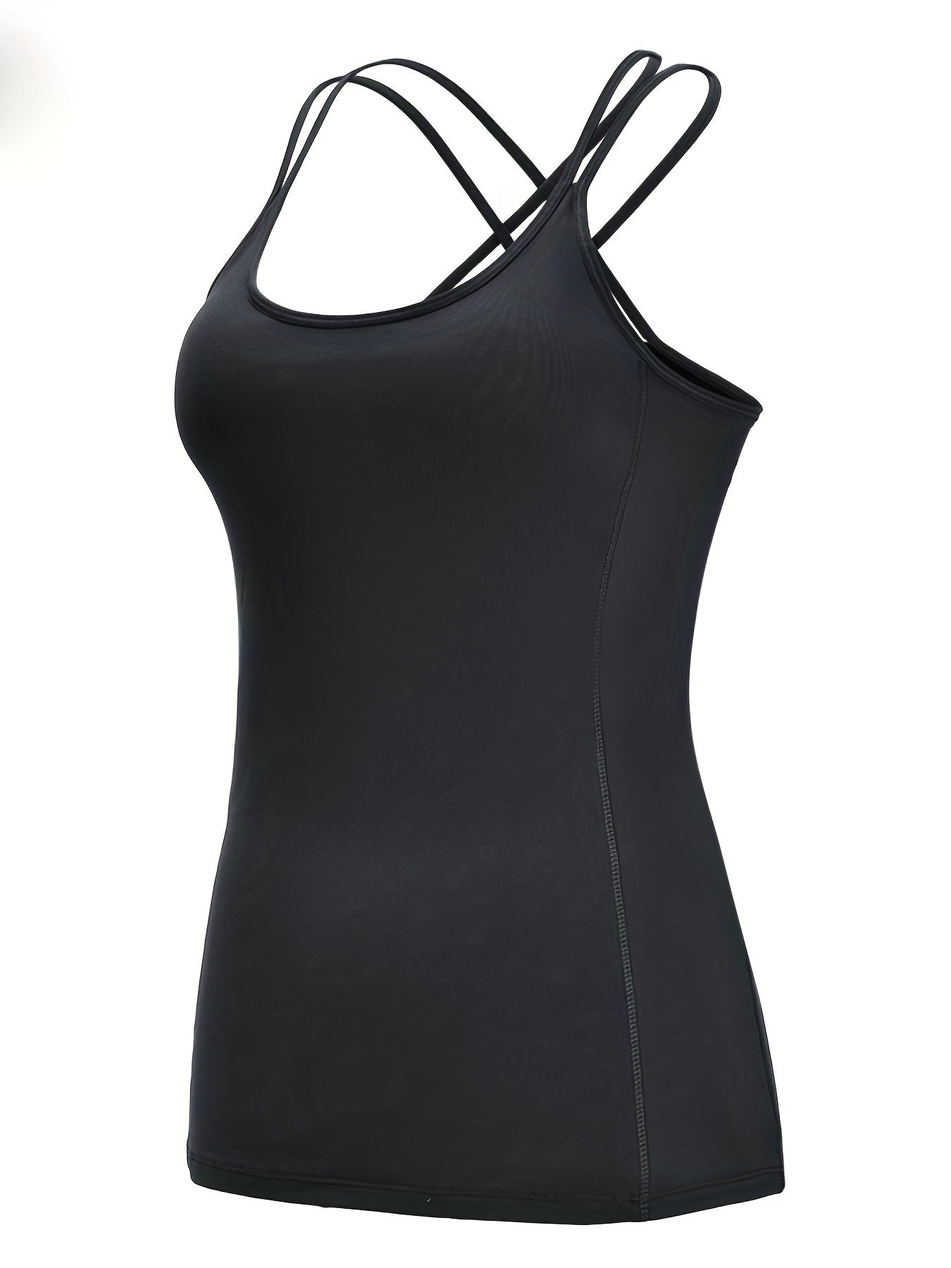 Round Neck Yoga Top Criss Cross Straps Activewear