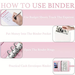 Budget Binder with Zipper Envelopes & Expense Budget Sheets