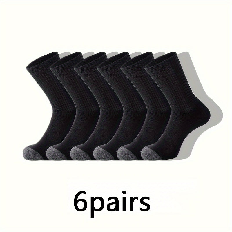 Men's Casual Sports Crew Socks 12 Pairs Gray