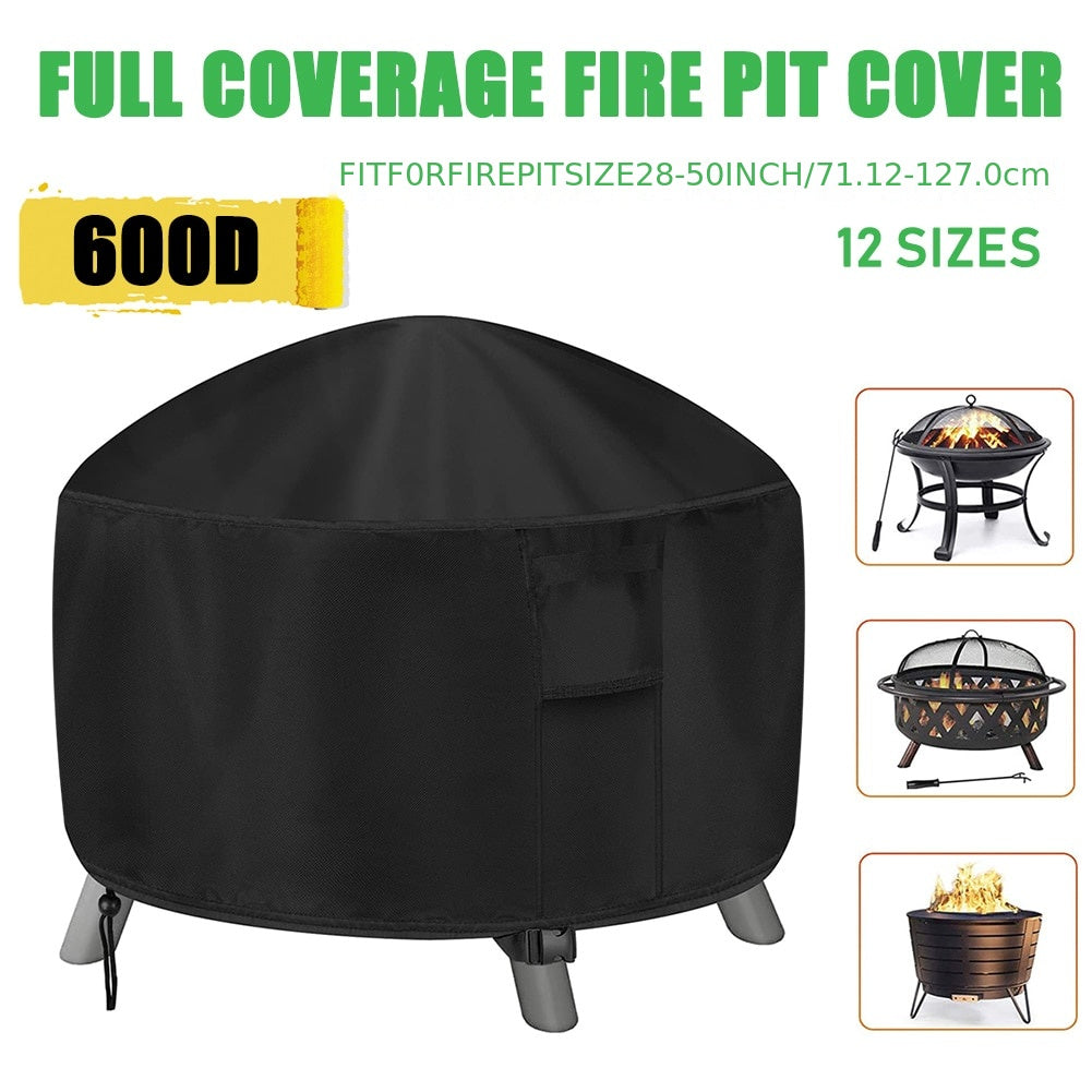 Waterproof 600D Firepit Cover BBQ Grill UV Protector