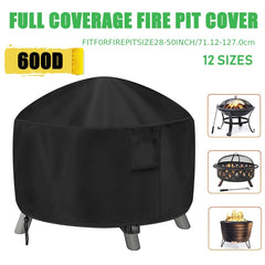Waterproof 600D Firepit Cover BBQ Grill UV Protector