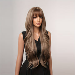 71 12 Cm Butterfly Haircut Wavy Curly Hair Wigs Bangs Women