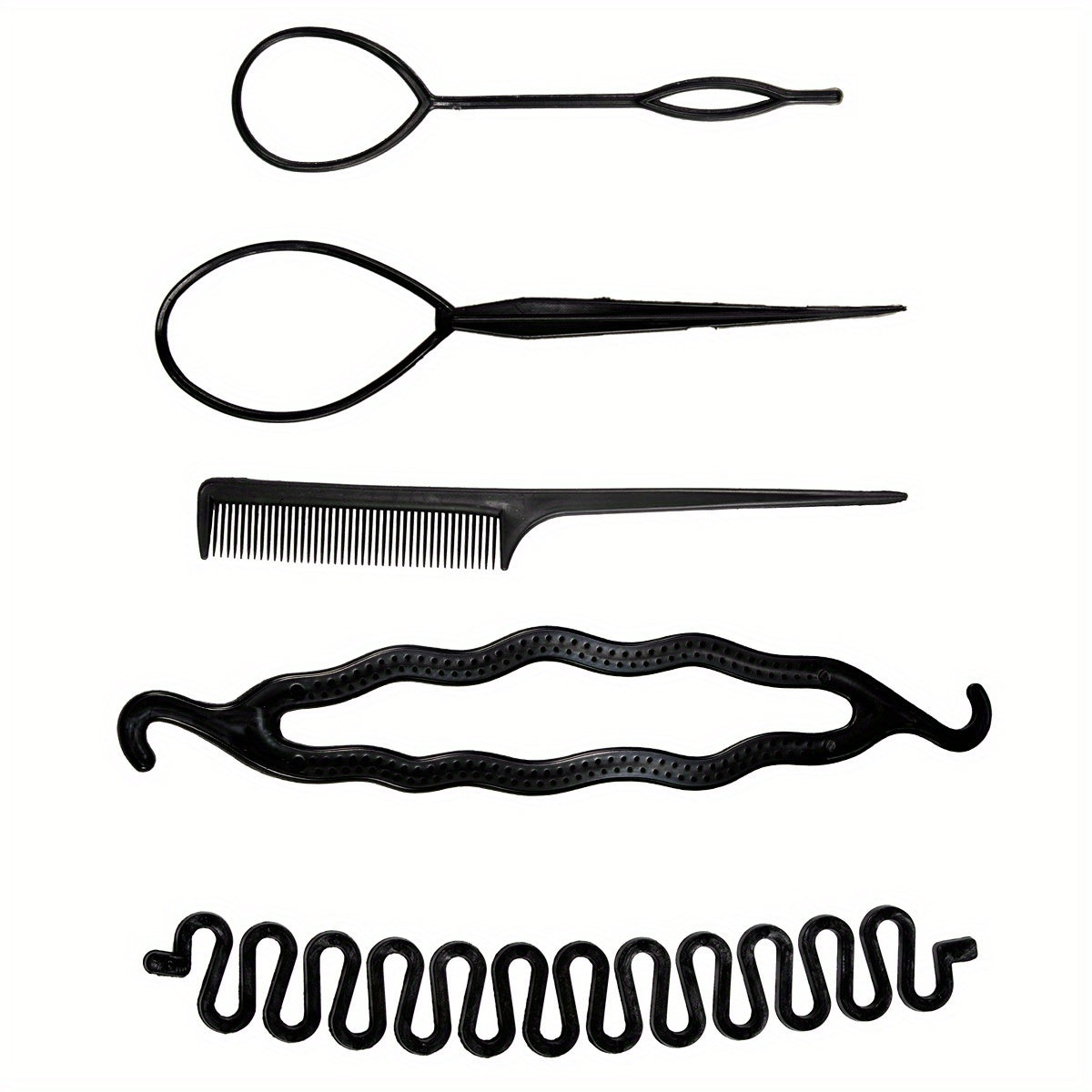 5pcs Hair Braiding Tools Set Styling Accessories DIY Curly Hair Styler Comb Bun