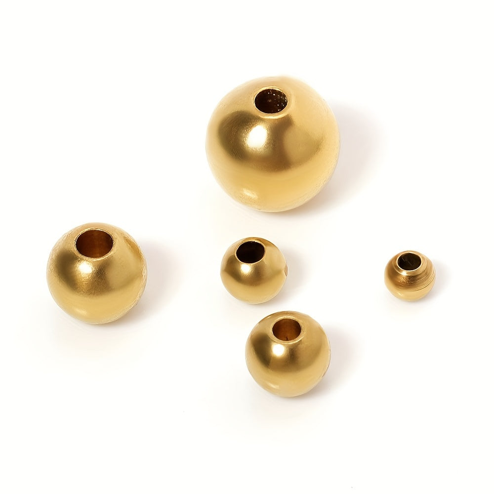 50pcs Brass Round Ball Space Beads 3 4 5 6 8mm DIY Necklaces Jewelry Making
