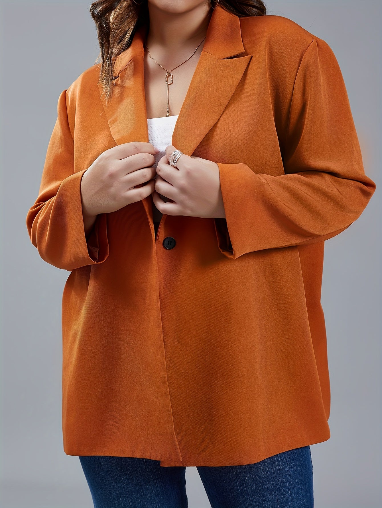  Solid Long Sleeve Workwear Blazer