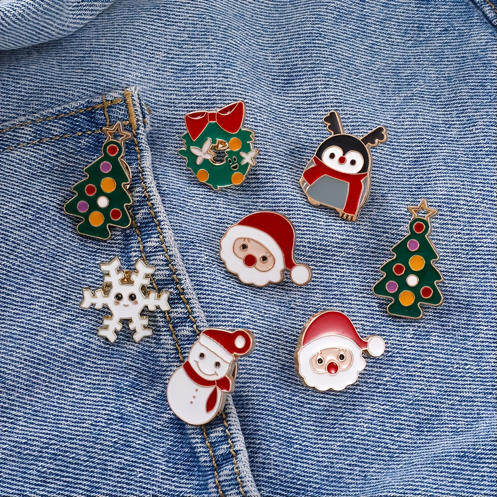 Men's Christmas Pattern Red Alloy Pin