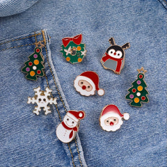 Men's Christmas Pattern Red Alloy Pin