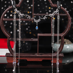 Chinese Vintage Tassel Headpiece Rhinestone Hair Pin
