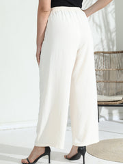  High Rise Wide Leg Trousers With Pockets