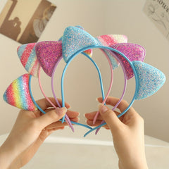 Cartoon Cat Ears Hair Hoop Sequin Headband Party Decoration