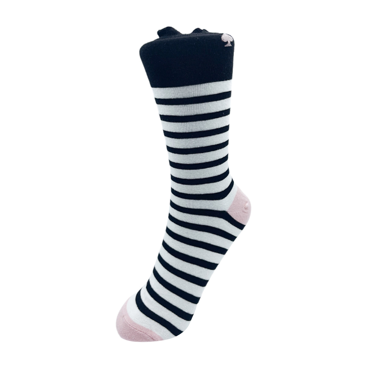 Striped Mid Tube Socks Heart Pattern Stockings