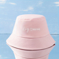 Dog Mom Print Bucket Hat Solid Cotton Basin Hat Unisex Lightweight Sunscreen