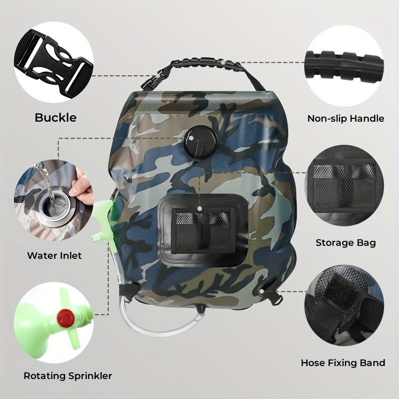 Portable Camping Shower Bag 5 Gallons with Thermometer