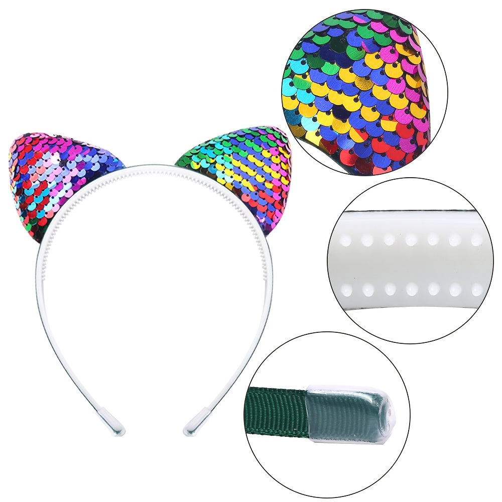 Glitter Cat Ears Headband For Baby Girls