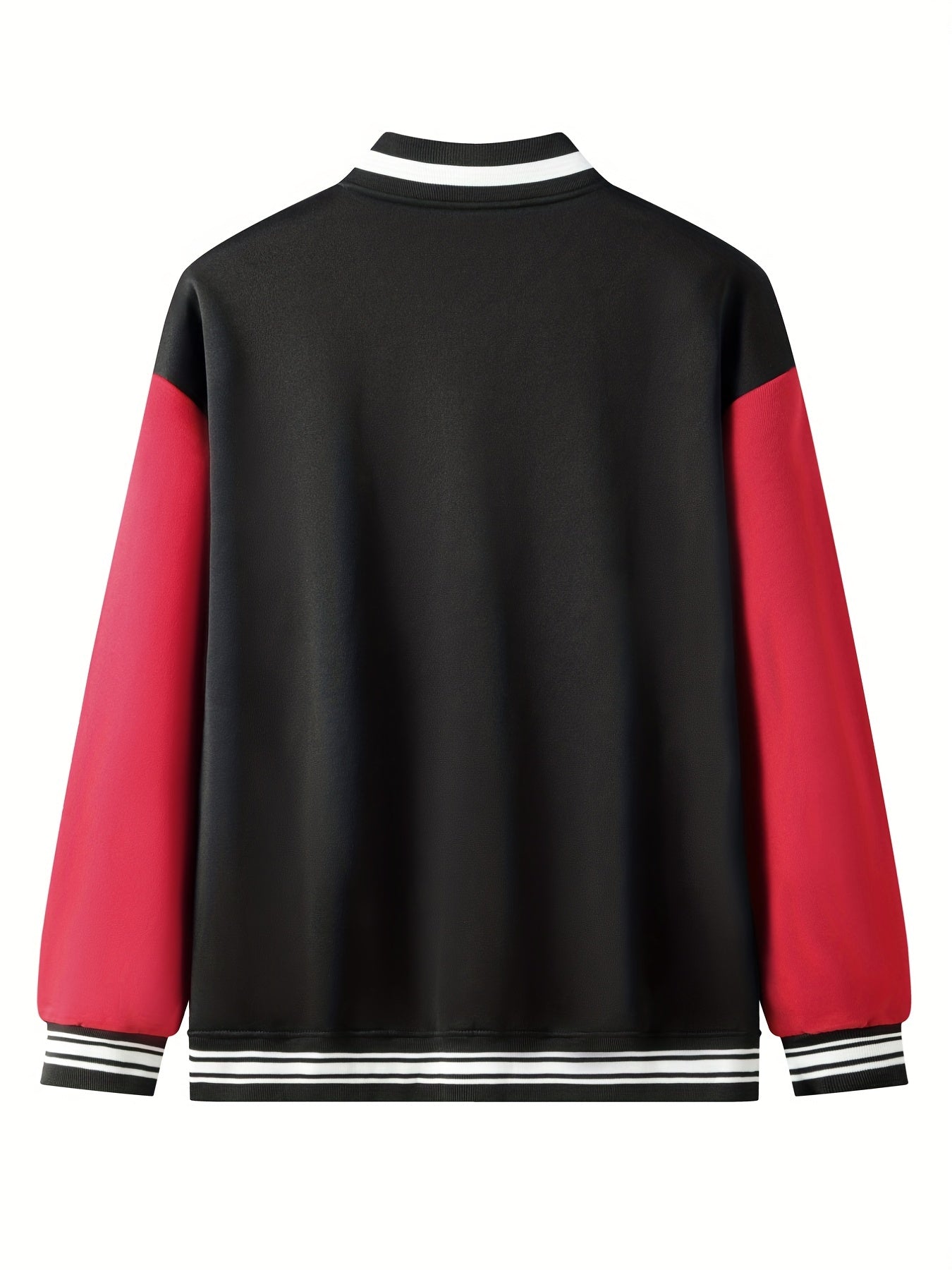 Men's Varsity Jacket Casual Block Button Up Jacket Spring Fall