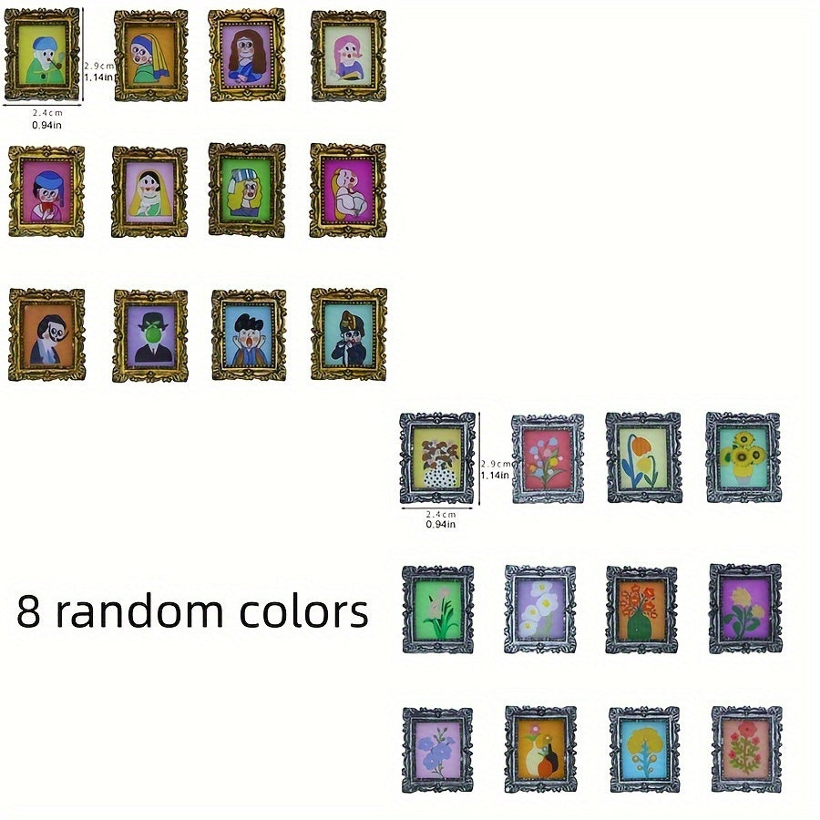 1:12 Mini Figures Flower Grass Photo Frame DIY Scene Accessories