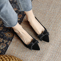 Women's Bowknot Pointed Toe High Heels Slip On Dress Pumps