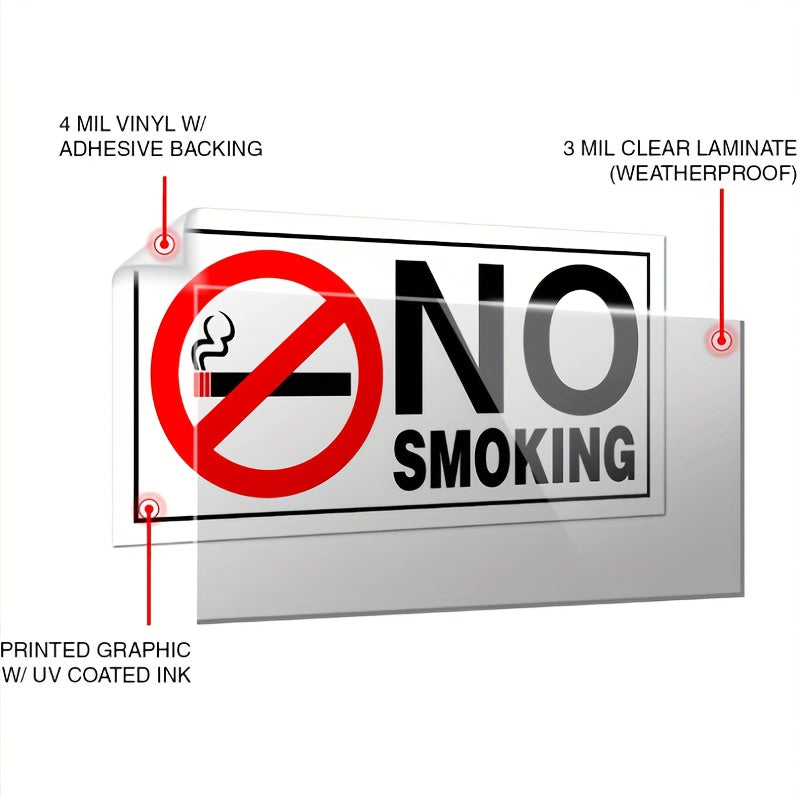 No Smoking Sign Waterproof No Smoking Label Sticker