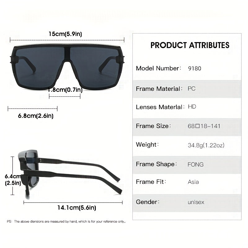 Stylish Men's One Piece Sunglasses for Driving